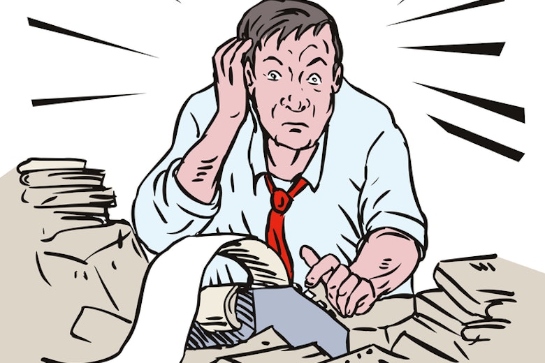 Accountant Cartoon   Overwhelmed