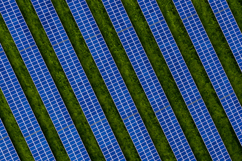 Solar Panels in a Row